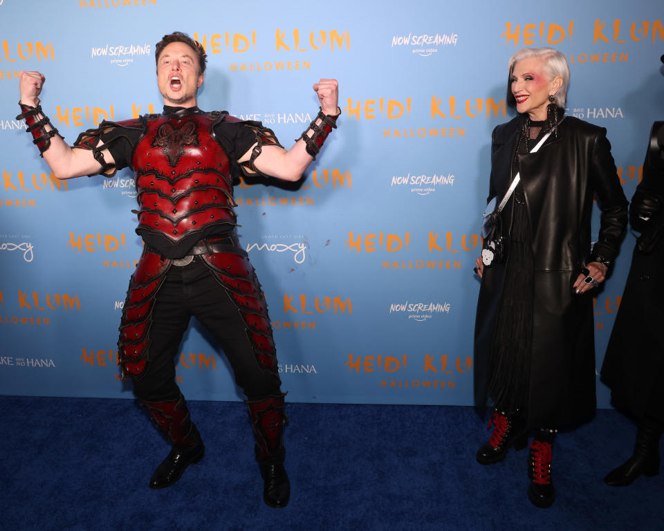 Elon Musk and Maye Musk attend Heidi Klum's Halloween Party in New York City on Monday. (Getty Images)