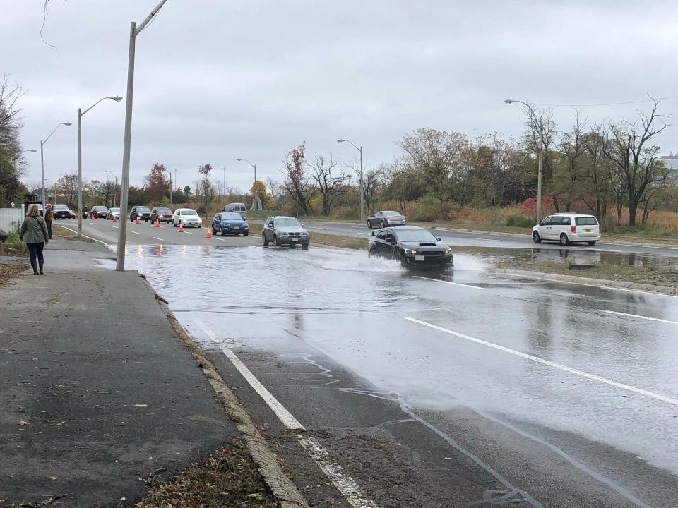 High tide flooding caused lane closures in Boston, Oct. 29, 2019. / Credit: MA MyCoast