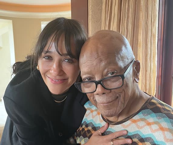 <p>Rashida Jones/Instagram</p> Rashida Jones and Quincy Jones.