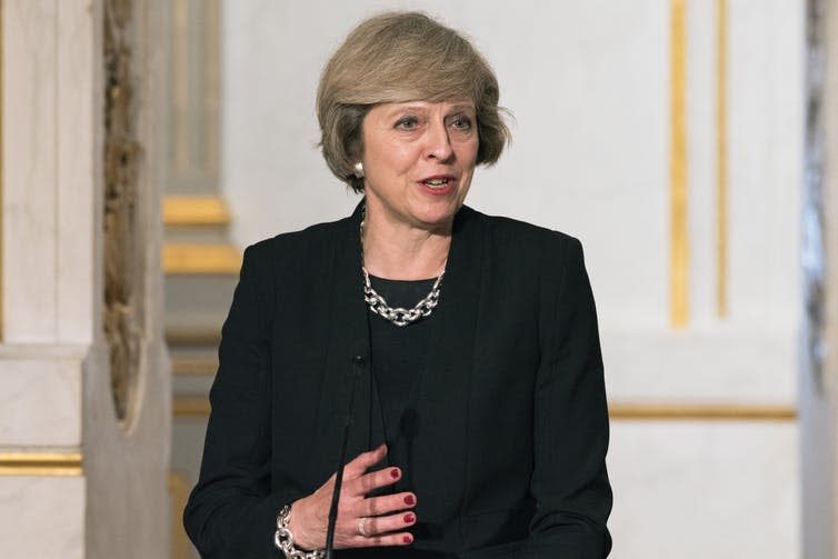 <span class="caption">Theresa May has announced an independent review of fees and student finance.</span> <span class="attribution"><a class="link " href="https://www.shutterstock.com/download/success?src=hAgR1oYqoTECMD6ykXCWVw-1-77" rel="nofollow noopener" target="_blank" data-ylk="slk:Shutterstock;elm:context_link;itc:0;sec:content-canvas">Shutterstock</a></span>