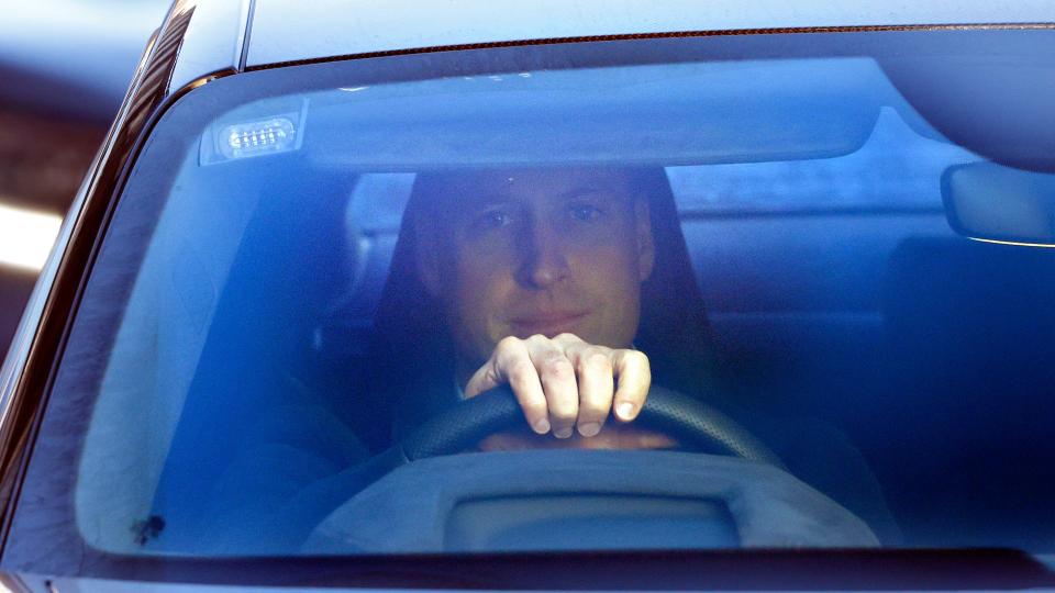 Prince William, Prince of Wales seen leaving The London Clinic after visiting Catherine, Princess of Wales on January 18, 2024 in London,