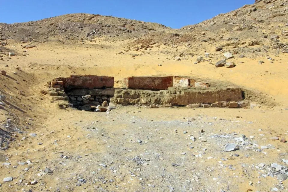 An exterior view of one of several dozen tombs discovered.<p>Ministry of Tourism and Antiquities</p>