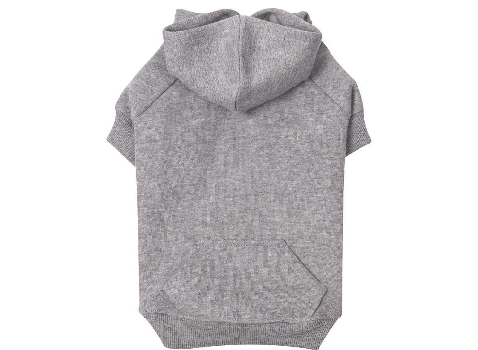 Cuddle up on the couch with your dog when he's wearing this cozy hoodie.  (Source: Amazon)