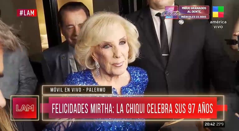 Mirtha Legrand en el día de su cumpleaños (Foto: captura TV)