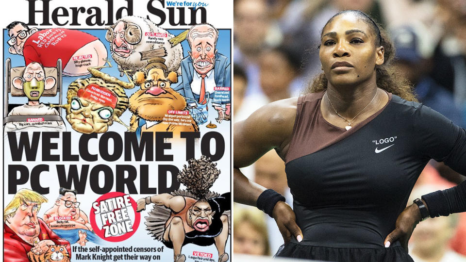 The Herald Sun doubled down on their stance after originally publishing a cartoon of Serena Williams. Pic: Herald Sun/Getty