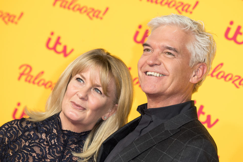 LONDON, ENGLAND - OCTOBER 16:  (L-R) Stephanie Lowe and Phillip Schofield attend the ITV Palooza! held at The Royal Festival Hall on October 16, 2018 in London, England.  (Photo by Jeff Spicer/WireImage)