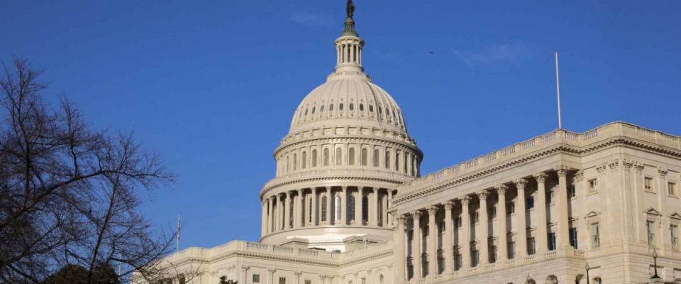 Washington D.C., USA - January 31 2014:  The U.S. Capitol building and Capitol Hill in Winter