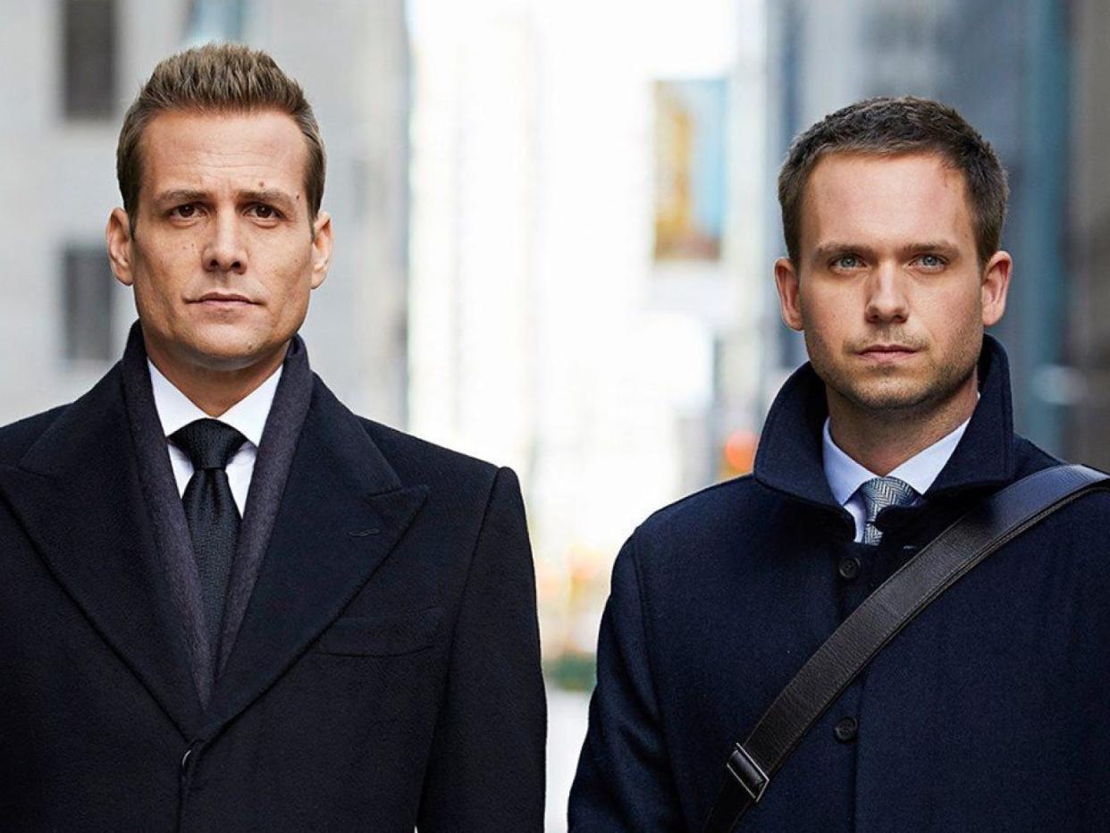 Gabriel Macht as Harvey Specter and Patrick Adams as Mike Ross in "Suits."