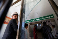 Boys play in an entrance of The al-Shawkani Foundation for Orphans Care in Sanaa, Yemen, January 9, 2017. REUTERS/Khaled Abdullah