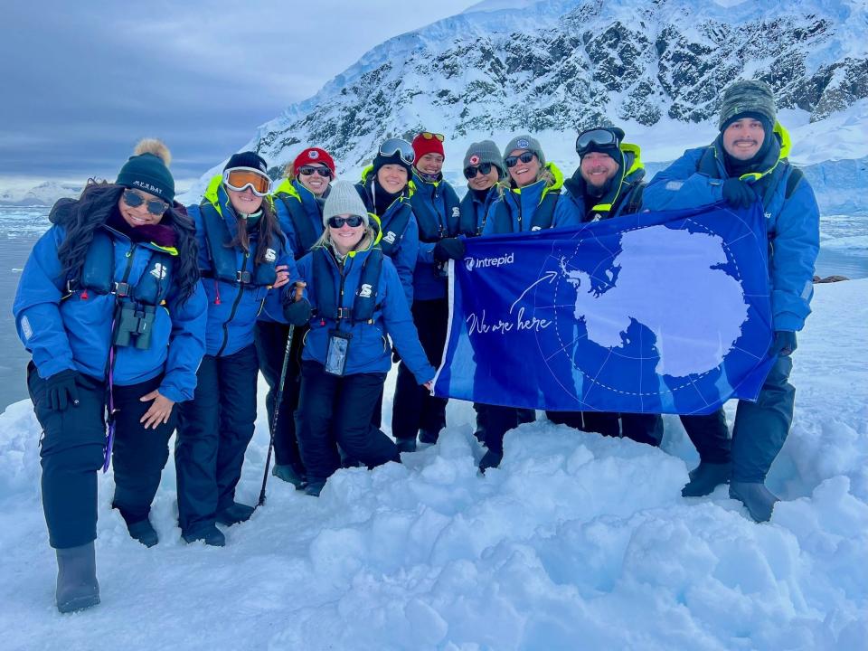 My little Antarctic family: (L-R): Erica, me, Emily, Courtney, Paulina, Nastassja, Joanna, Ashley, Harrison, and Hugo.