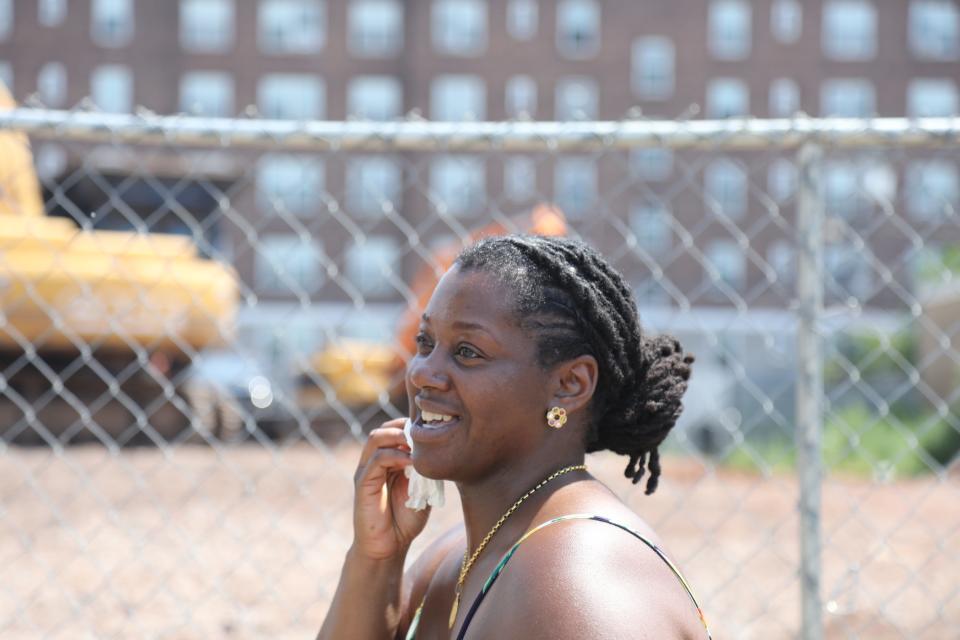 Newark resident Tanisha Garner spoke about the impact of heat in the area and the various factors that contribute to it being one of the hottest areas in a city considered one of the worst heat islands in the United States here in Newark, NJ, on July 1, 2022.