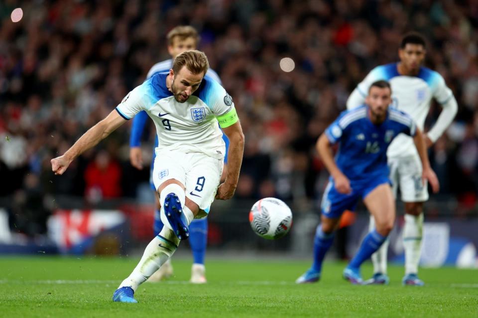 Kane reached 60 England goals with his first from the spot (Getty Images)