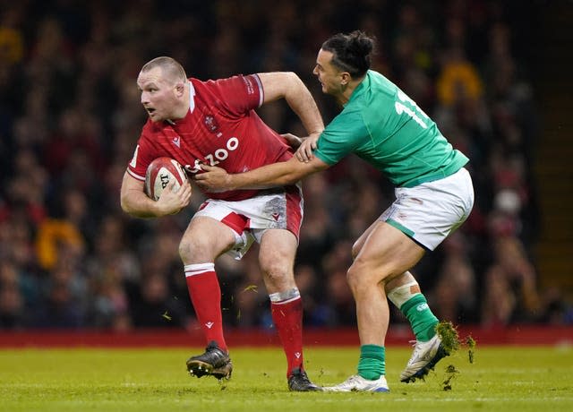 Ken Owens, left, in action against Ireland