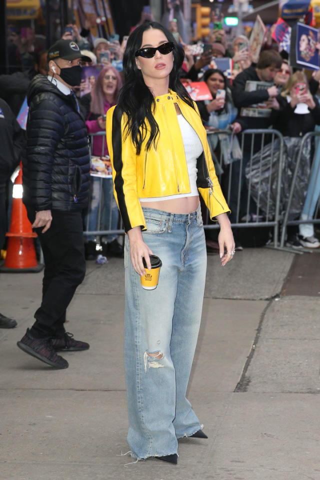 WornOnTV: Katy's yellow embellished halter top and skirt on American Idol, Katy Perry