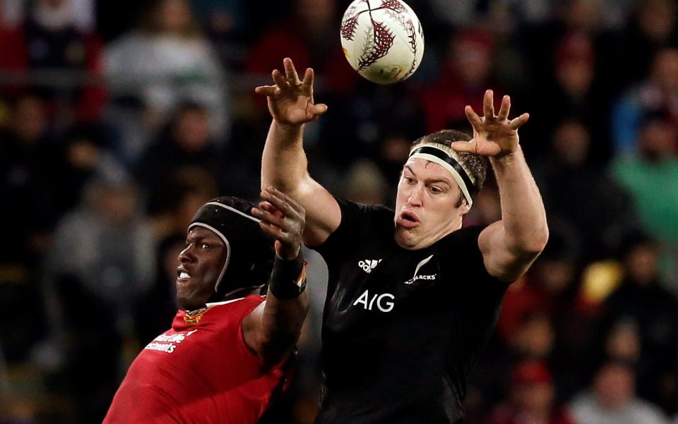 Itoje with New Zealand's Brodie Retallick during the second Lions test in Wellington in 2017 - Reuters