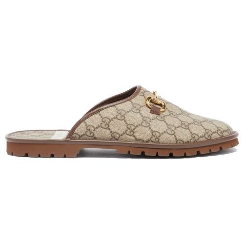 <p><a class="link " href="https://www.matchesfashion.com/products/Gucci-Horsebit-GG-canvas-backless-loafers-1416126" rel="nofollow noopener" target="_blank" data-ylk="slk:SHOP;elm:context_link;itc:0;sec:content-canvas">SHOP</a></p><p>If you’re going to do a Gucci slipper, might as well make it a horsebit-adorned, monogram-covered pair. Right? </p><p>£485; <a href="https://www.matchesfashion.com/products/Gucci-Horsebit-GG-canvas-backless-loafers-1416126" rel="nofollow noopener" target="_blank" data-ylk="slk:matchesfashion.com;elm:context_link;itc:0;sec:content-canvas" class="link ">matchesfashion.com</a></p>