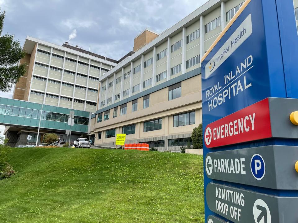 Royal Inland Hospital in Kamloops, B.C., is pictured in September 2021. According to the hospital's executive director of clinical operations, the issue with the heater was first reported around 3 a.m. on Saturday.  (Jenifer Norwell/CBC - image credit)