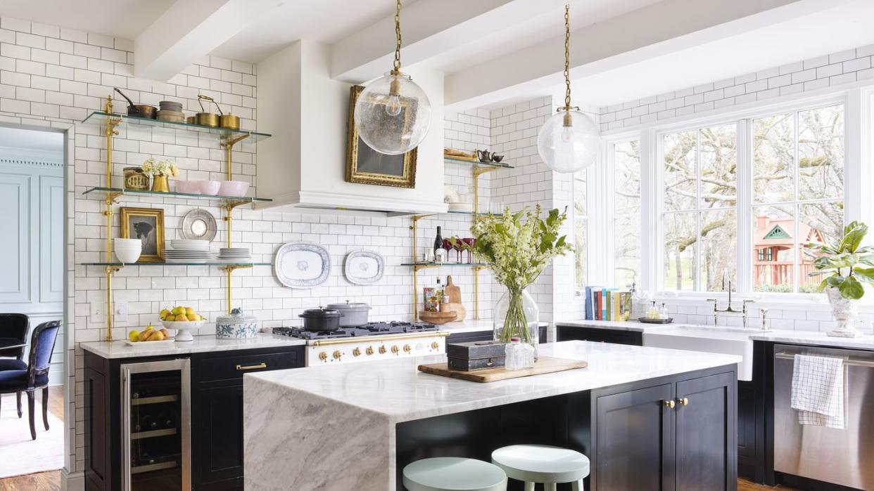 black and white kitchen