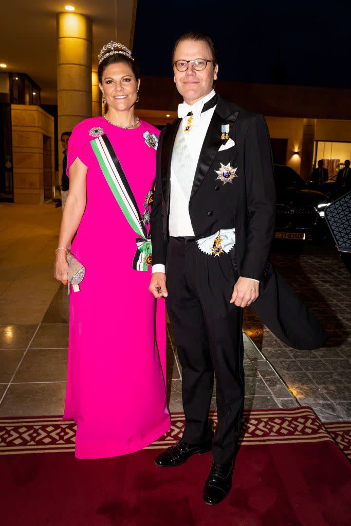 belgian and dutch royal family leaving their hotel prior to the wedding of al hussein bin abdullah, crown prince of jordan