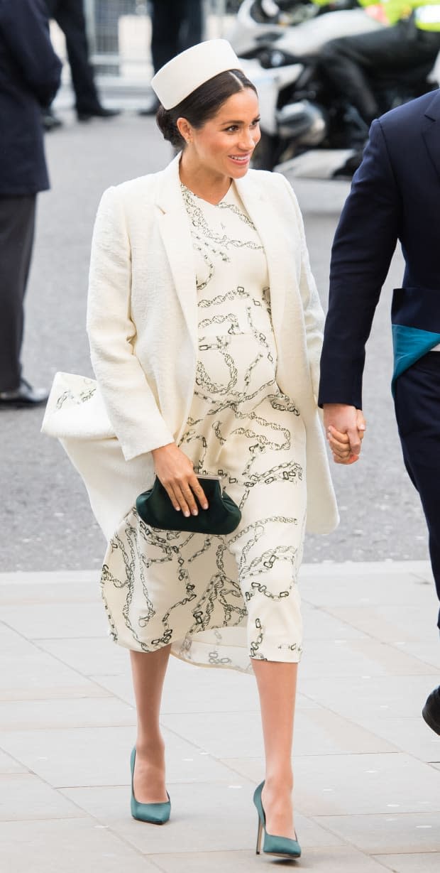 <p>Victoria Beckham Dress for Commonwealth Day. <em>Photo: Samir Hussein/Getty Images</em></p>