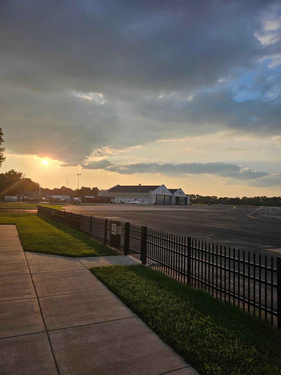 A view of the airfield from Bistro Le Relais at Bowman Field airport in Louisville.