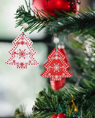 These nordic-style wooden tree decorations