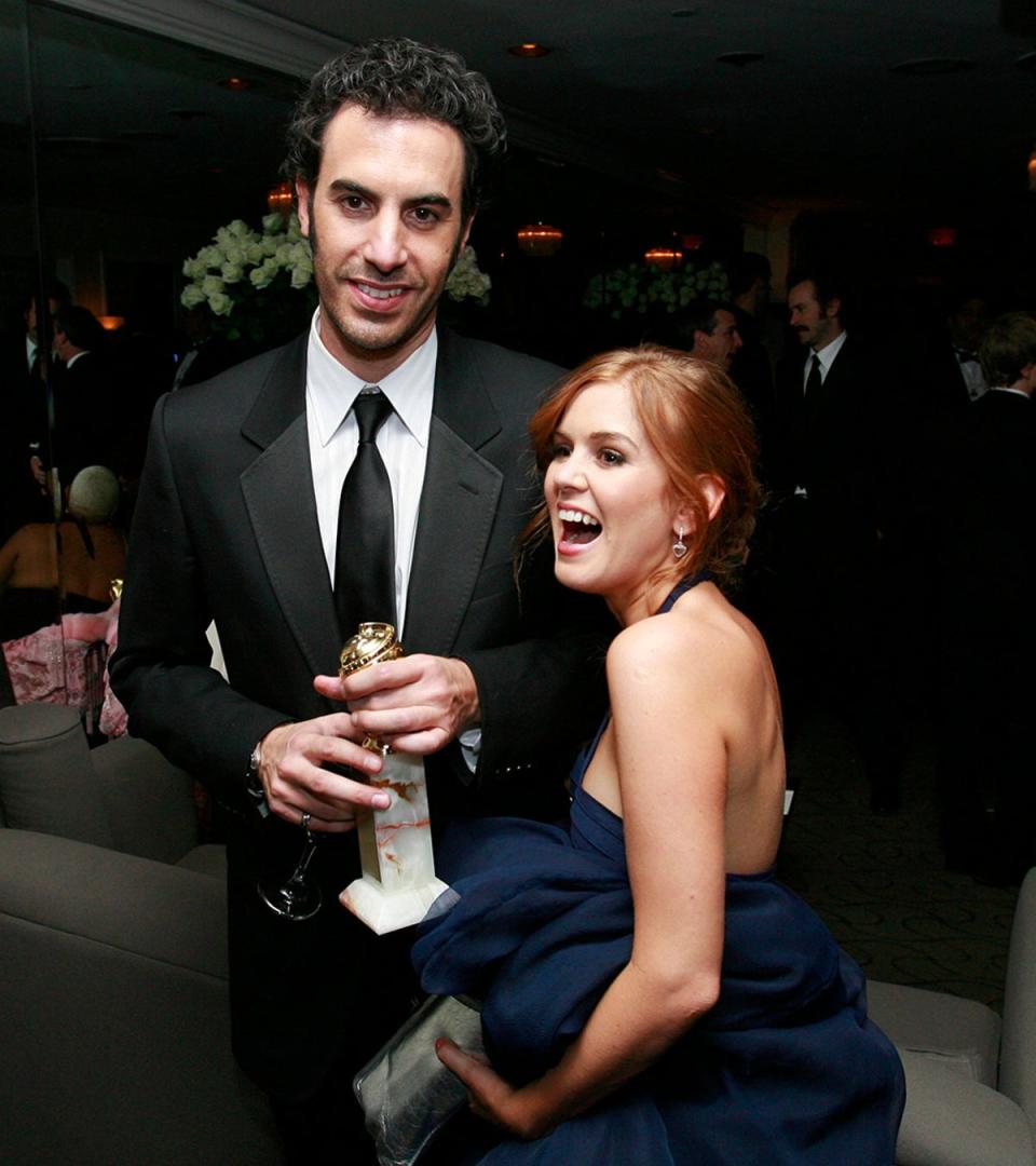 Baron Cohen pictured with wife Isla Fisher in 2007 (AP)