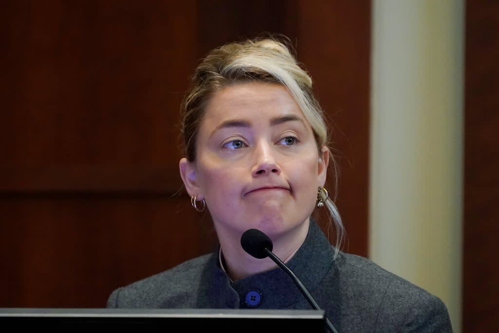 Amber Heard denied involvement in an alleged ‘prank’ involving faecal matter on a bed (Steve Helber/AP) (AP)