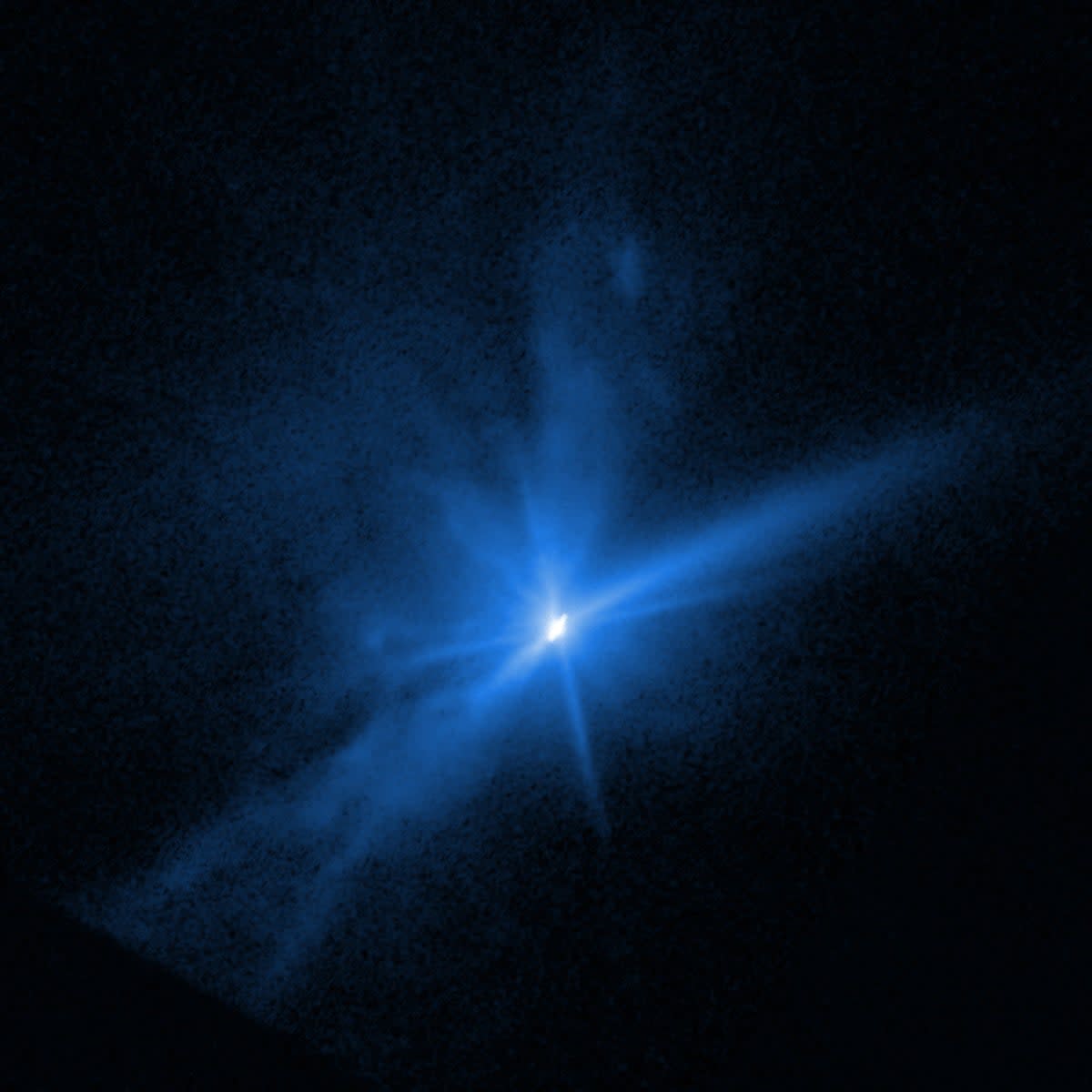 Ejecta from Dimorphos 1.7 days after impact taken on September 28, 2022 (Credit: NASA, ESA, STScI, Jian-Yang Li (PSI), Image Processing: Joseph DePasquale)