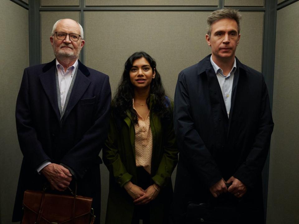 Jim Broadbent, Hiftu Quasem and Jack Davenport in Prime Video’s ‘Ten Percent’ (Rob Youngson)