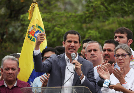 Venezuelan opposition leader Juan Guaido, who many nations have recognised as the country's rightful interim ruler, takes part in a rally in support of the Venezuelan National Assembly and against the government of Venezuela's President Nicolas Maduro in Caracas, Venezuela, May 11, 2019. REUTERS/Ivan Alvarado