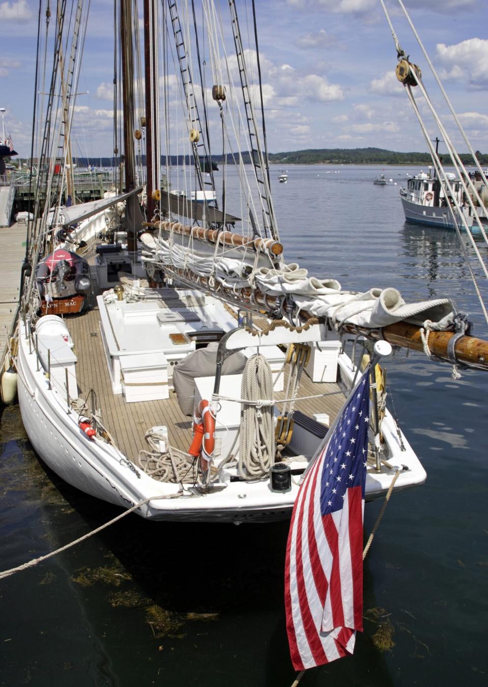 Mandatory Credit: Photo by Kevin Galvin/imageBROKER/Shutterstock (4499518a) Schooner Bowdoin, Maritime Academy, Castine, Maine, New England, USA VARIOUS