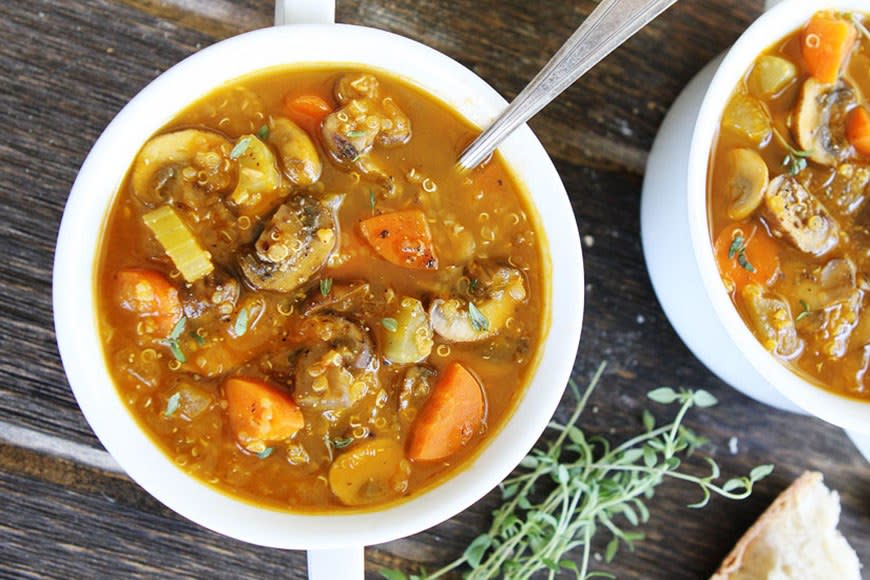 Mushroom Quinoa Soup from Two Peas and Their Pod