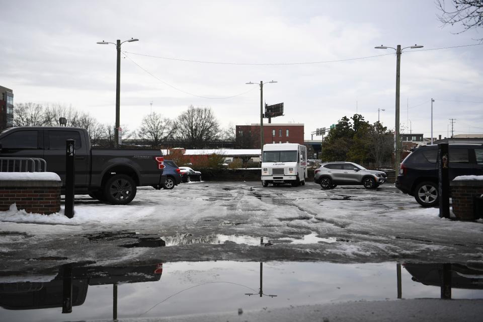 Snow is melting all around Knox County, like it was in the Old City on Jan. 23. The Tennessee Valley Authority is forecasting 3-5 inches of rain through Jan. 27.