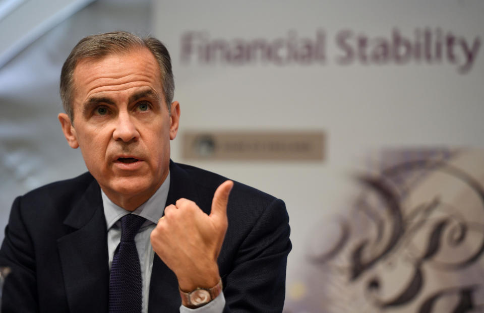 Bank of England Governor Mark Carney gave British banks a thumbs up for being able to ride out a hard Brexit (REUTERS/Victoria Jones)