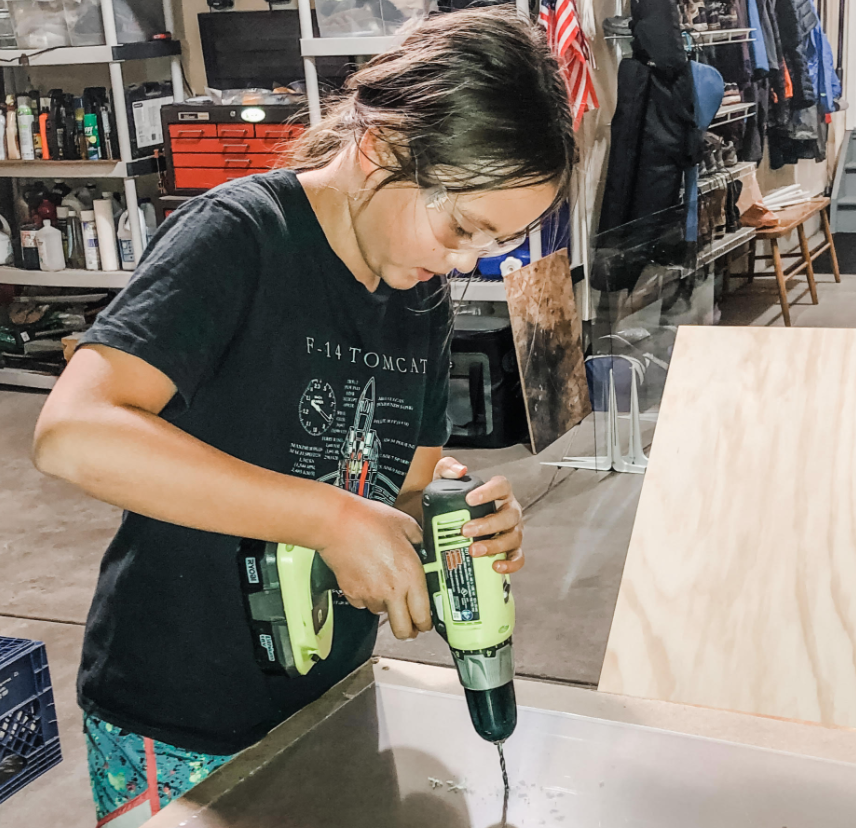 Emma Bangertner, 10, makes PPE with her Girl Scout troop. (Photo: Randi Bangertner)