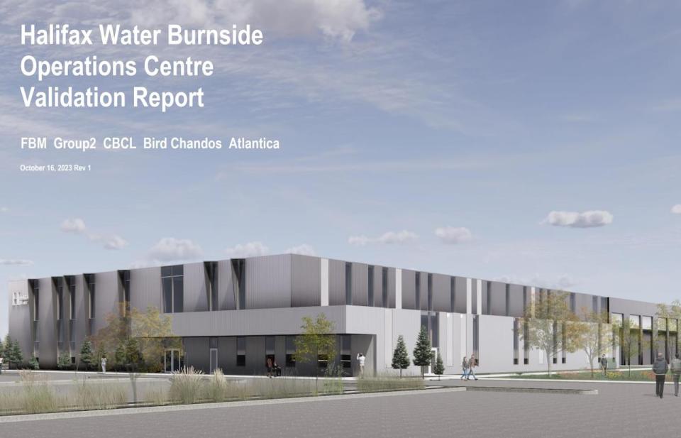 This rendering shows the proposed building design of the Halifax Water facility in Burnside.