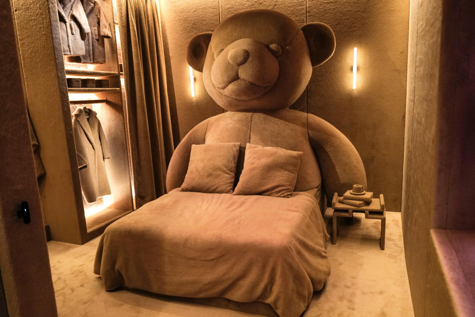 Teddy bear frame bed.