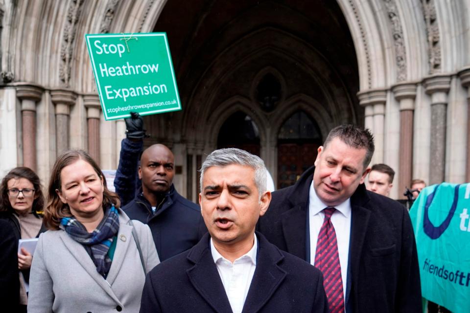 Mayor of London Sadiq Khan speaks outside the Royal Courts of Justice (AFP via Getty Images)