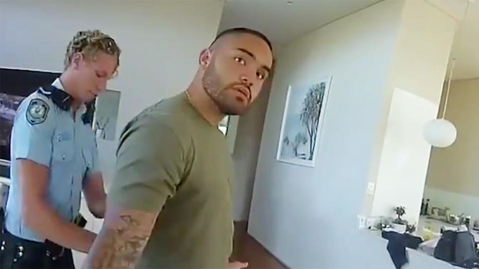 Dylan Walker being arrested. (Image: 7News)