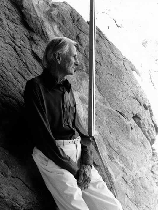 Architect Albert Frey at his mountaintop home.