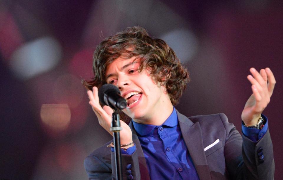 Olympic moment: Harry Styles of the One Direction band performs at the Olympic stadium during the closing ceremony of the 2012 London Olympic Games in London on August 12, 2012 (AFP/Getty Images)