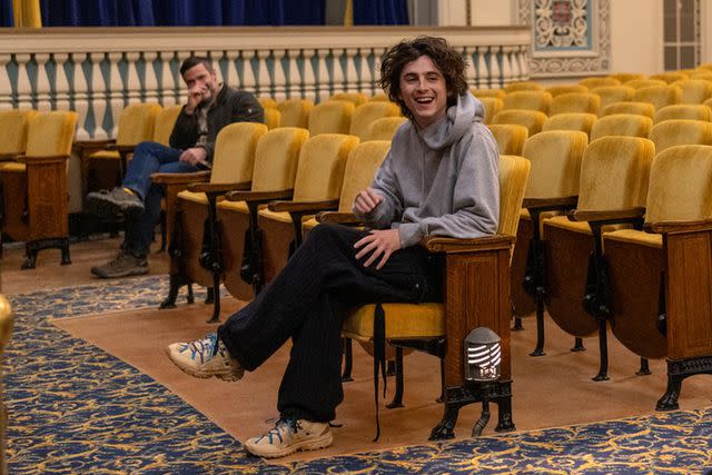 <p>Flom Designs and Photography</p> Timothée Chalamet visits Hibbing High School in Hibbing, Minnesota