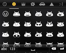 The original black and white Android inspired emoji