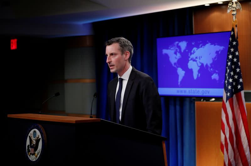 U.S. State Department Spokesman Ned Price holds news briefing at State Department in Washington