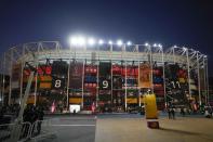 FILE - A partial view of the Stadium 974 prior to the start of the World Cup group G soccer match between Serbia and Switzerland, in Doha, Qatar, Qatar, Friday Dec. 2, 2022. (AP Photo/Luca Bruno, File)