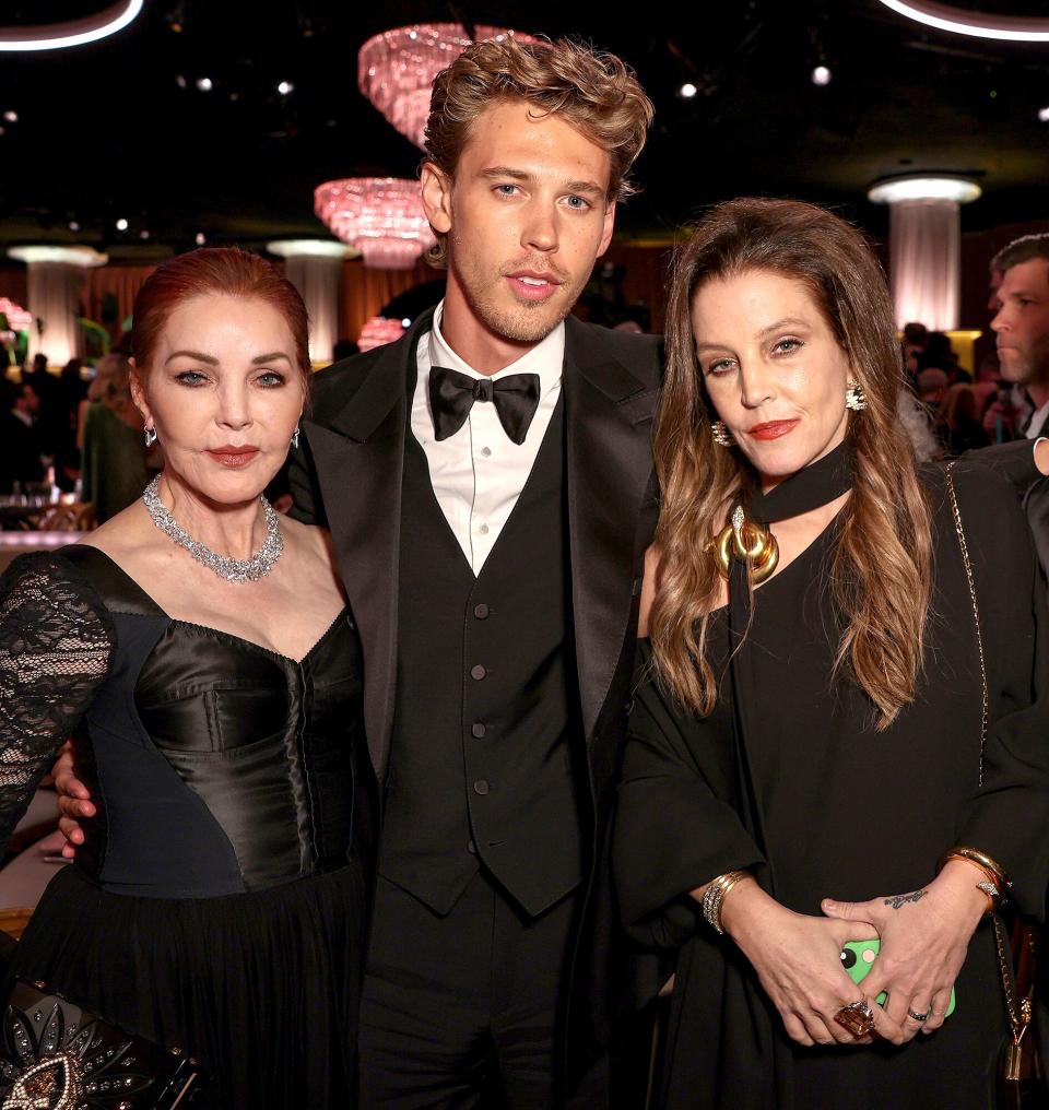 Priscilla Presley, Austin Butler and Lisa Marie Presley