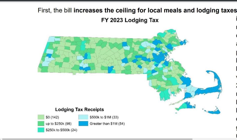 Communities in Massachusetts that charge a 6% lodging tax could share an additional $49 million if they increase the bite by 1% under the governor's proposed Municipal Empowerment Act.