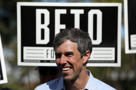 FILE PHOTO: U.S. Rep. Beto O'Rourke (D-TX), candidate for U.S. Senate greets supporters at a campaign rally in Plano, Texas, U.S., November 2, 2018. REUTERS/Mike Segar/File Photo