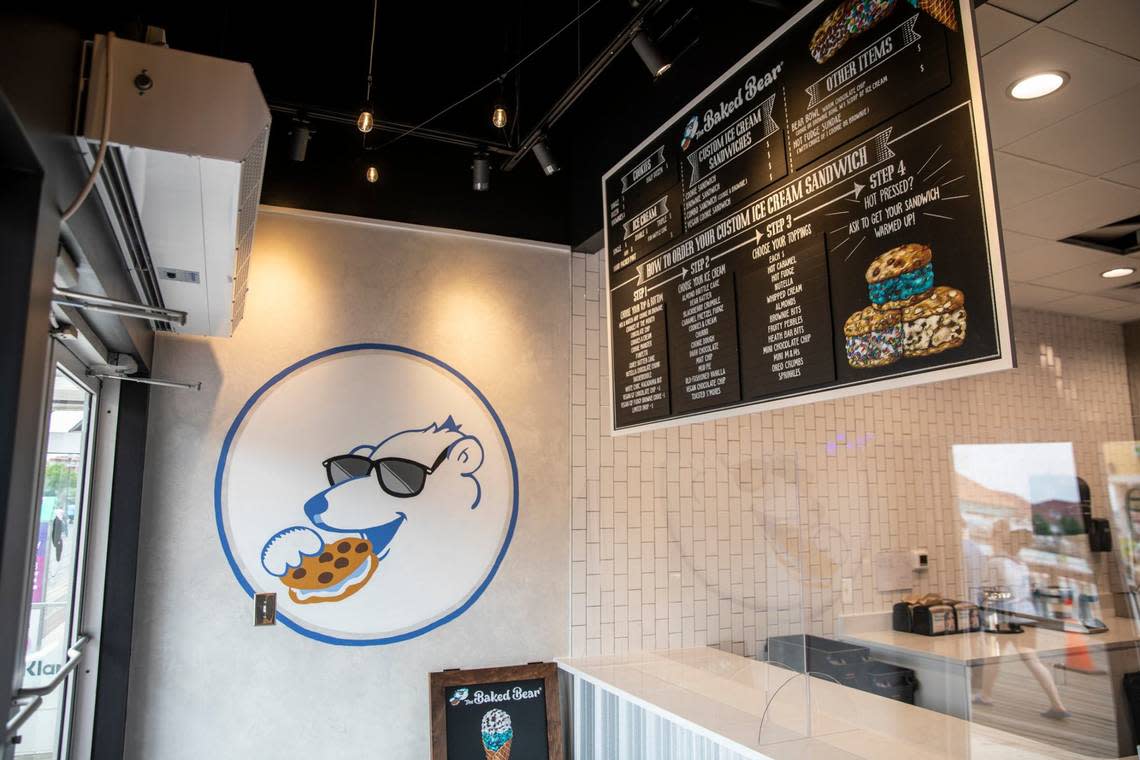 Baked Bear, a custom ice-cream sandwich shop will open at Broadway at the Beach on Friday. The treats will allow customers to select from twelve different cookies and ice cream flavors to make the sandwiches. April 19, 2024. JASON LEE/JASON LEE